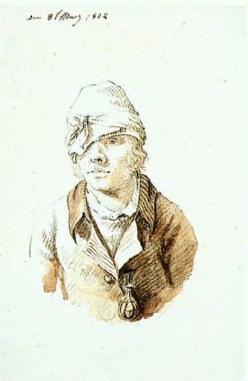 Christian Friedrich Gille Self-Portrait with Cap and Sighting Eye-Shield Sweden oil painting art